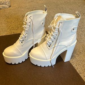 High white boot heels